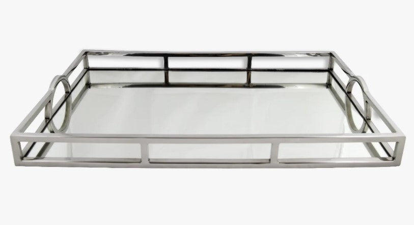 Small Rectangle Mirror Tray with Arch Handles