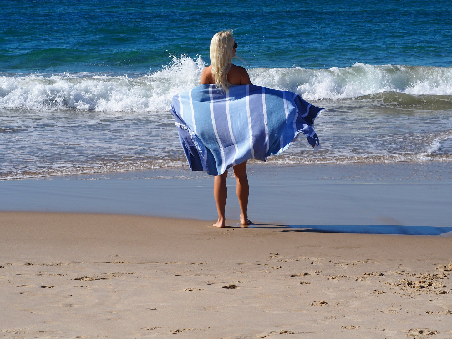 SORRENTO TURKISH COTTON TOWEL - SKY